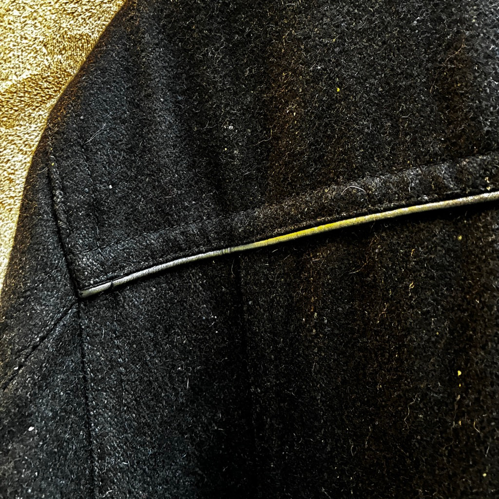 Point Zero Men’s Black Wool Blend Coat Bomber Timeless Classic Winter Warm Layer - Picture 14 of 16
